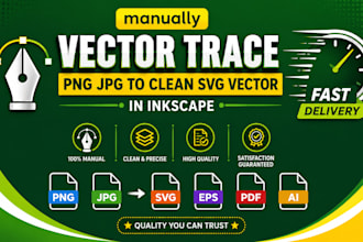 manually vector trace png jpg to clean svg vector in inkscape