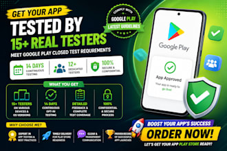 provide 12 testers for google play closed testing for 14 days 12 app tester