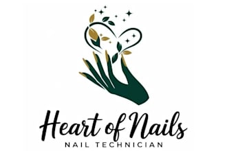 design nail technician minimalist logo for you