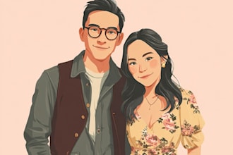 make couple portrait illustrations