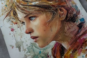 create amazing watercolor portrait character for you