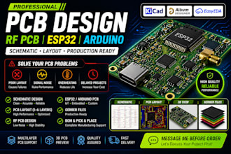 design pcb layout circuit schematic rf pcb esp32 arduino pcb