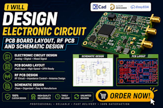 design electronic circuit, pcb board layout, rf pcb and schematic design