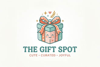 design a cute and modern gift box logo for your brand