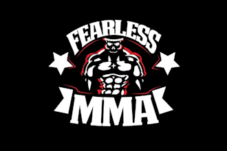 make high resolution logo or fearless MMA clothing t shirt