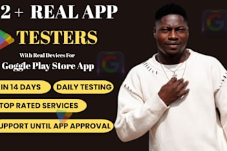 provide 20 real app testers to test your app on goggle play