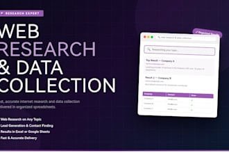 do fast and accurate web research, lead generation and data collection