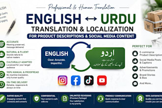 localize and translate english and urdu social media content