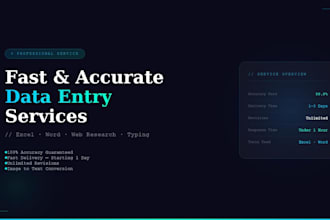do fast and accurate data entry and typing work