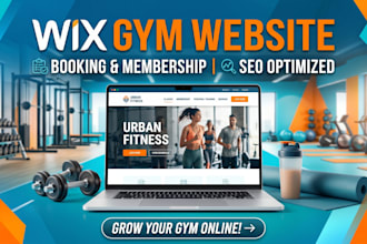 design wix gym booking website with membership plans and fitness SEO