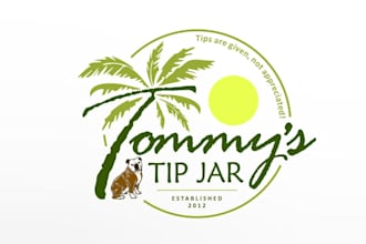 do suitable glamorous logo for bull dog palm tree beach bar