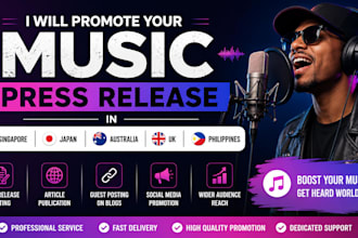 promote your music press release in singapore, japan, australia, UK, philippines