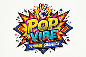 design a bold and vibrant pop art logo for your brand