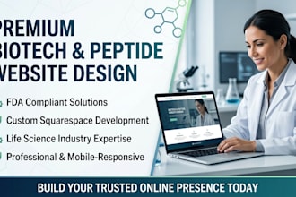 build fda compliant peptide website peptide squarespace website biotech website