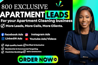 generate 800 exclusive move in move out, apartment cleaning leads via google ads