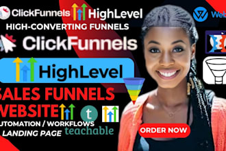 design a clickfunnels 20 sales funnel or ghl landing page