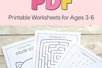create printable kids activity PDF worksheets for busy moms