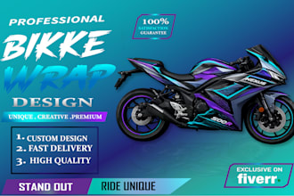 design custom racing bike wrap, motorcycle graphics and sport bike livery