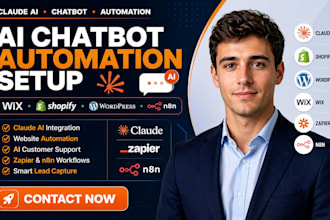 build claude ai chatbot for website wordpress shopify webflow wix zapier n8n