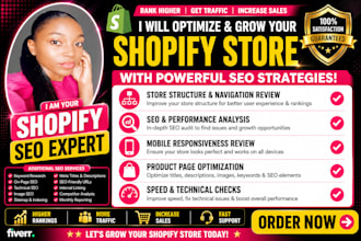 do shopify SEO, audit for first page ranking on google