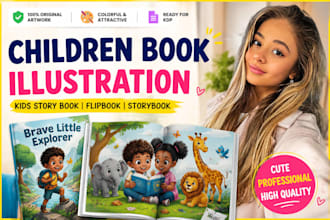 format and write children story book design children book illustration, flipbook