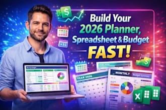 create a 2026 digital planner, excel budget spreadsheet and calendar template