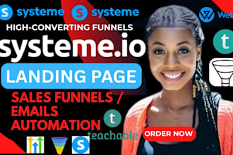 design a high converting systeme io sales funnel or landing page