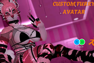 create custom vrchat avatar, nsfw furry, vrchat props, warudo and 3d vtuber
