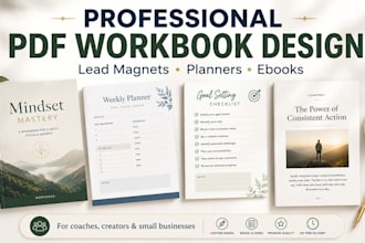 design a beautiful PDF workbook, lead magnet or coaching printable