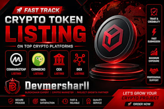 fast track crypto token listingon coinmarketcap, coingecko, cez and dex