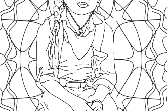 trace your photo into a coloring book page