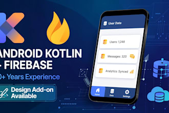 develop native android kotlin app with firebase database