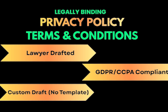 draft privacy policy and terms and conditions for your website or app
