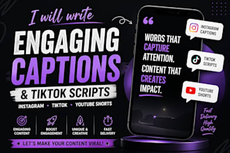 write viral tiktok scripts and engaging  instagram captions