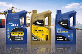 design professional motor oil or engine oil labels