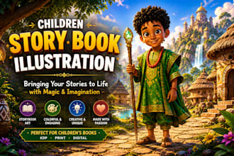 illustrate children story book illustration, children story, book illustration