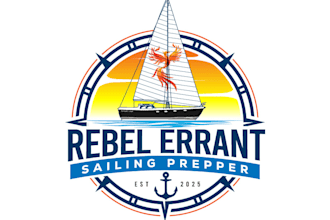 design a creative sailboat and ocean logo