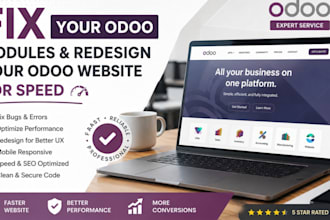 fix your odoo modules and redesign your odoo website for speed
