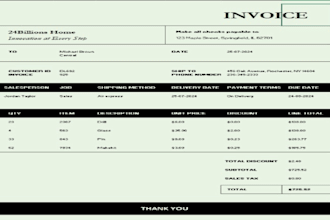 design calculated invoice price list in excel letterhead