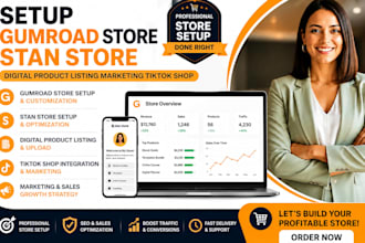 setup gumroad store stan store digital product listing marketing tiktok shop