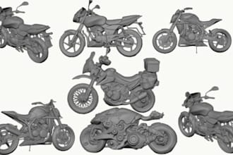 create edit, fix 3d motorcycle and bike models for games, printing and rendering