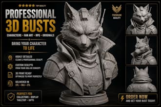 create a custom 3d bust sculpture for printing