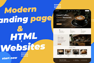 build a single page modern startup landing page