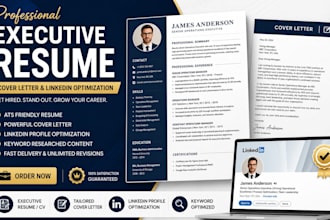 create professional executive resume cv write cover letter optimize linkedin