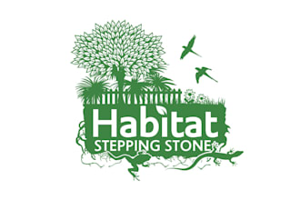 make innovative artwork logo for habitat stepping stone