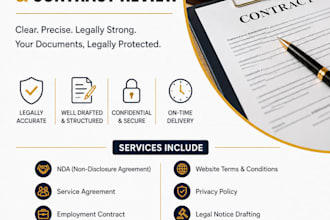 draft, review, and proofread legal contracts and agreements