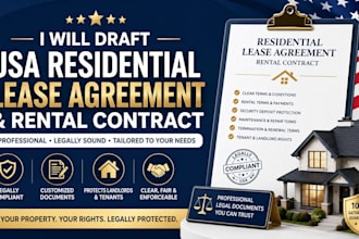 draft residential lease agreement and rental contract for landlords and tenants