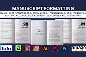 design german manuscript, editing italian french, spanish manuscript formatting