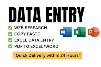 do fastest data entry, copy paste and web research