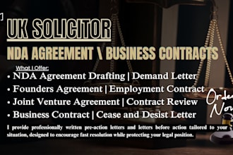 draft nda founders agreement joint venture business contracts as a uk solicitor